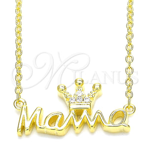 Sterling Silver Necklace — Pendant Necklace Crown Design with White Cubic Zirconia — main product view — SKU 130917 | Plata 925 collar — Pendant Necklace Crown diseño with blanco Cubic Zirconia — SKU 130917