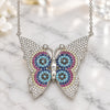 Sterling Silver Pendant Necklace, Butterfly Design, with Multicolor Micro Pave, Polished, Rhodium Finish, 04.336.0216.16 (02 MM Thickness, 16 Inches Length)
