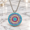 Sterling Silver Pendant Necklace, with Multicolor Cubic Zirconia, Polished, Rhodium Finish, 04.336.0217.16 (02 MM Thickness, 16 Inches Length)