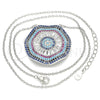 Sterling Silver Pendant Necklace, with White Cubic Zirconia and Multicolor Micro Pave, Polished, Rhodium Finish, 04.336.0218.16 (01 MM Thickness, 16 Inches Length)