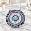 Sterling Silver Pendant Necklace, with White Cubic Zirconia and Multicolor Micro Pave, Polished, Rhodium Finish, 04.336.0218.16 (01 MM Thickness, 16 Inches Length)