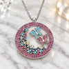 Sterling Silver Pendant Necklace, Butterfly Design, with Multicolor Cubic Zirconia and Multicolor Micro Pave, Polished, Rhodium Finish, 04.336.0219.16 (02 MM Thickness, 16 Inches Length)