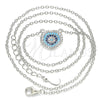 Sterling Silver Pendant Necklace, with Multicolor Micro Pave, Polished, Rhodium Finish, 04.336.0221.16