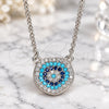 Sterling Silver Pendant Necklace, with Multicolor Micro Pave, Polished, Rhodium Finish, 04.336.0221.16 (01 MM Thickness, 16 Inches Length)