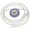 Sterling Silver Pendant Necklace, with Multicolor Micro Pave, Polished, Rhodium Finish, 04.336.0226.16