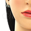Sterling Silver Stud Earring, with Green Cubic Zirconia, Polished, Rhodium Finish, 02.371.0007.1