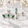 Sterling Silver Stud Earring, with Green Cubic Zirconia, Polished, Rhodium Finish, 02.371.0007.1