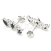 Sterling Silver Stud Earring, with Black Cubic Zirconia, Polished, Rhodium Finish, 02.371.0007.2