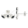Sterling Silver Stud Earring, with Black Cubic Zirconia, Polished, Rhodium Finish, 02.371.0007.2