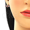 Sterling Silver Stud Earring, with Garnet Cubic Zirconia, Polished, Rhodium Finish, 02.371.0007.3