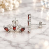 Sterling Silver Stud Earring, with Garnet Cubic Zirconia, Polished, Rhodium Finish, 02.371.0007.3