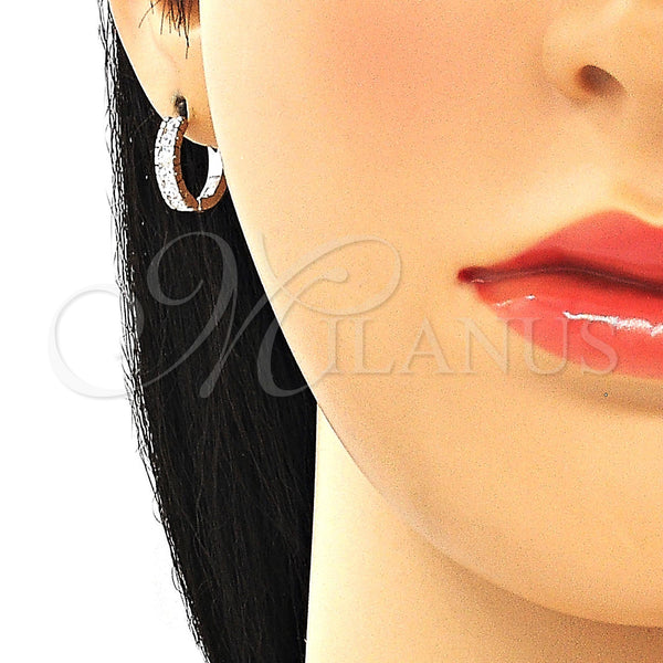 Sterling Silver Hoop Earrings — Huggie Hoop with White Cubic Zirconia Polished 02. — alternate product view — SKU 130975 | Plata 925 aretes de aro — Huggie Hoop with blanco Cubic Zirconia pulido 02. — SKU 130975