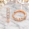 Sterling Silver Huggie Hoop, with White Cubic Zirconia, Polished, Rose Gold Finish, 02.332.0075.1.15