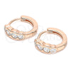 Sterling Silver Huggie Hoop, with White Cubic Zirconia, Polished, Rose Gold Finish, 02.332.0077.1.13