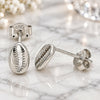 Sterling Silver Stud Earring, Polished, Rhodium Finish, 02.332.0080