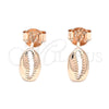 Sterling Silver Stud Earring, Polished, Rose Gold Finish, 02.332.0080.1