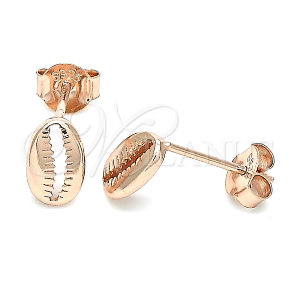 Sterling Silver Stud Earring, Polished, Rose Gold Finish, 02.332.0080.1