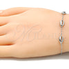Sterling Silver Fancy Bracelet, Polished, Rhodium Finish, 03.332.0001.07 (01 MM Thickness, 7 Inches Length)