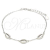 Sterling Silver Fancy Bracelet, Polished, Rhodium Finish, 03.332.0001.07 (01 MM Thickness, 7 Inches Length)