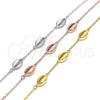 Sterling Silver Fancy Bracelet, Polished, Rose Gold Finish, 03.332.0001.1.07 (01 MM Thickness, 7 Inches Length)
