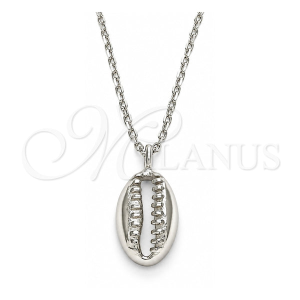 Sterling Silver Pendant Necklace, Polished, Rhodium Finish, 04.332.0001.16 (01 MM Thickness, 16 Inches Length)