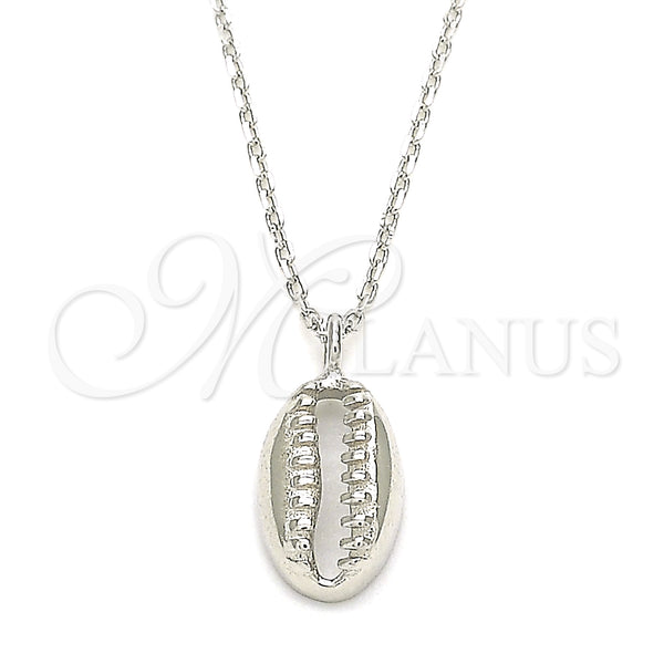 Sterling Silver Pendant Necklace, Polished, Rhodium Finish, 04.332.0001.16 (01 MM Thickness, 16 Inches Length)