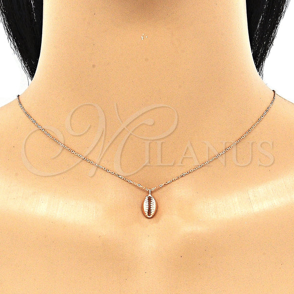Sterling Silver Necklace — Pendant Necklace Polished Rose 04. 01 MM Thickness — alternate product view — SKU 131029 | Plata 925 collar — Pendant Necklace pulido Rose 04. 01 MM Thickness — SKU 131029
