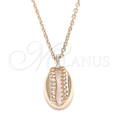 Sterling Silver Pendant Necklace, Polished, Rose Gold Finish, 04.332.0001.1.16 (01 MM Thickness, 16 Inches Length)