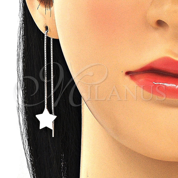 Sterling Silver Ring — Threader Earring Star Design Polished 02. — alternate product view — SKU 131034 | Plata 925 anillo — Threader Earring estrella diseño pulido 02. — SKU 131034