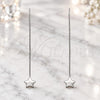 Sterling Silver Threader Earring, Star Design, Polished, Rhodium Finish, 02.332.0081
