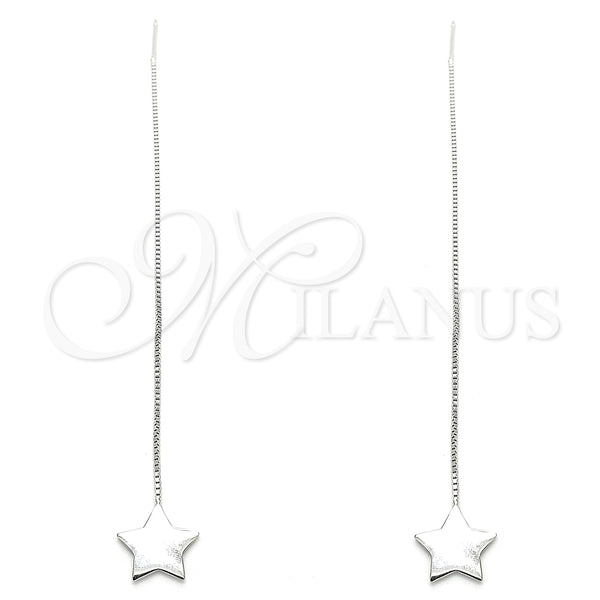 Sterling Silver Ring — Threader Earring Star Design Polished 02. — main product view — SKU 131034 | Plata 925 anillo — Threader Earring estrella diseño pulido 02. — SKU 131034