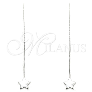 Sterling Silver Ring — Threader Earring Star Design Polished 02. — main product view — SKU 131034 | Plata 925 anillo — Threader Earring estrella diseño pulido 02. — SKU 131034
