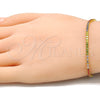 Sterling Silver Tennis Bracelet, with Multicolor Cubic Zirconia, Polished, Golden Finish, 03.332.0002.1.07
