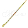 Sterling Silver Tennis Bracelet, with Multicolor Cubic Zirconia, Polished, Golden Finish, 03.332.0002.1.07