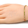 Sterling Silver Tennis Bracelet, with Multicolor Cubic Zirconia, Polished, Golden Finish, 03.332.0002.1.07 (02 MM Thickness, 7 Inches Length)