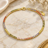 Sterling Silver Tennis Bracelet, with Multicolor Cubic Zirconia, Polished, Golden Finish, 03.332.0002.1.07 (02 MM Thickness, 7 Inches Length)