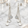 Sterling Silver Long Earring, Polished, Rhodium Finish, 02.186.0196
