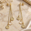 Sterling Silver Long Earring, Polished, Golden Finish, 02.186.0196.1