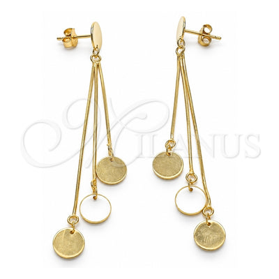 Sterling Silver Long Earring, Polished, Golden Finish, 02.186.0196.1