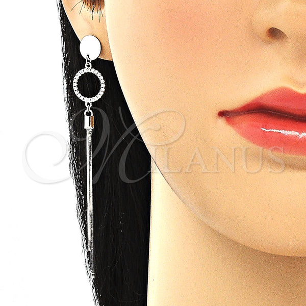 Sterling Silver Ring — Long Earring with White Cubic Zirconia Polished 02. — alternate product view — SKU 131057 | Plata 925 anillo — Long Earring with blanco Cubic Zirconia pulido 02. — SKU 131057