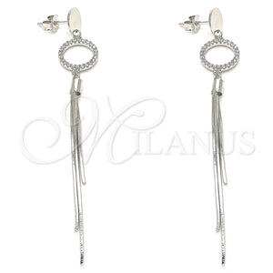 Sterling Silver Ring — Long Earring with White Cubic Zirconia Polished 02. — main product view — SKU 131057 | Plata 925 anillo — Long Earring with blanco Cubic Zirconia pulido 02. — SKU 131057