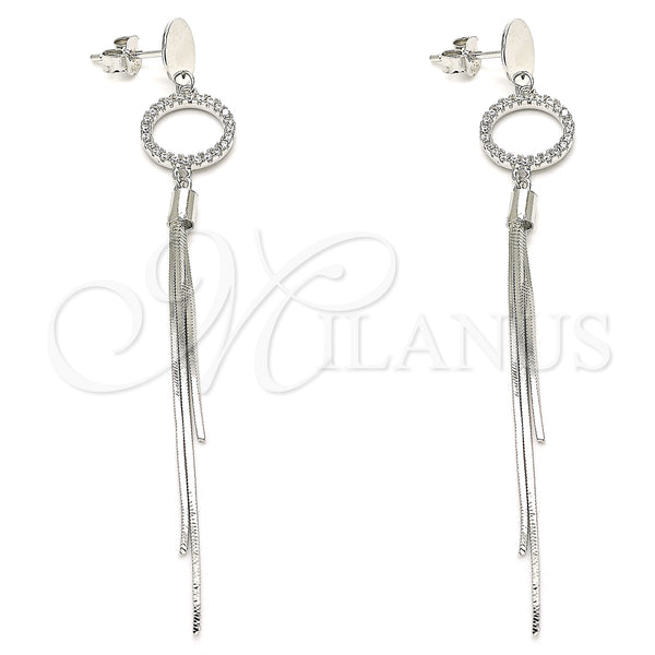 Sterling Silver Ring — Long Earring with White Cubic Zirconia Polished 02. — main product view — SKU 131057 | Plata 925 anillo — Long Earring with blanco Cubic Zirconia pulido 02. — SKU 131057