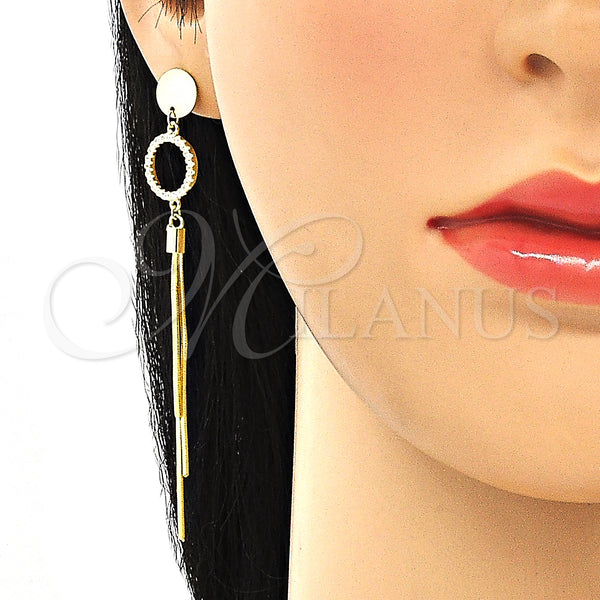 Sterling Silver Ring — Long Earring with White Cubic Zirconia Polished 02. — alternate product view — SKU 131058 | Plata 925 anillo — Long Earring with blanco Cubic Zirconia pulido 02. — SKU 131058