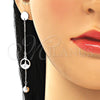 Sterling Silver Stud Earring, Ball Design, with White Micro Pave, Polished, Rhodium Finish, 02.186.0198