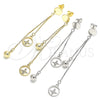 Sterling Silver Stud Earring, Ball Design, with White Micro Pave, Polished, Rhodium Finish, 02.186.0198