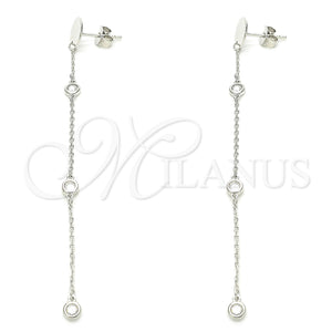 Sterling Silver Ring — Long Earring with White Cubic Zirconia Polished 02. — main product view — SKU 131061 | Plata 925 anillo — Long Earring with blanco Cubic Zirconia pulido 02. — SKU 131061