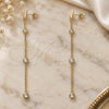 Sterling Silver Long Earring, with White Cubic Zirconia, Polished, Golden Finish, 02.186.0199.1