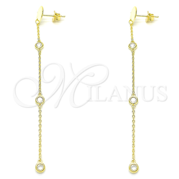 Sterling Silver Ring — Long Earring with White Cubic Zirconia Polished 02. — main product view — SKU 131062 | Plata 925 anillo — Long Earring with blanco Cubic Zirconia pulido 02. — SKU 131062