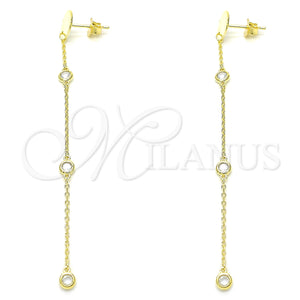 Sterling Silver Ring — Long Earring with White Cubic Zirconia Polished 02. — main product view — SKU 131062 | Plata 925 anillo — Long Earring with blanco Cubic Zirconia pulido 02. — SKU 131062