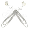 Sterling Silver Long Earring, Polished, Rhodium Finish, 02.186.0200